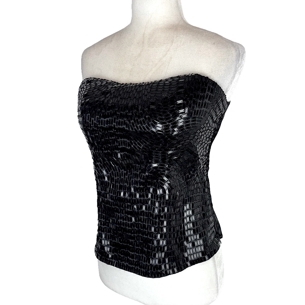 La Chateau black sequin bustier